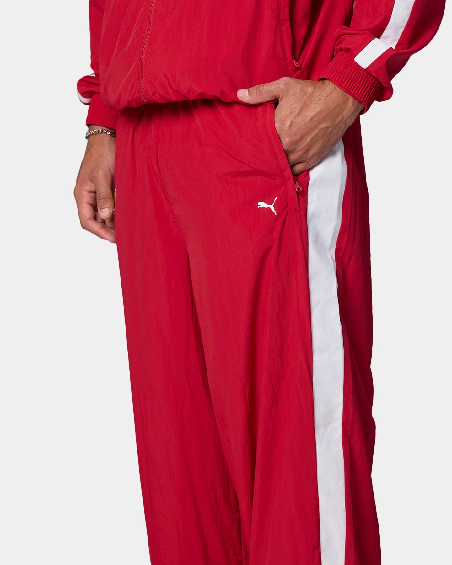Puma X Scuderia Ferrari Drivers T7 Oversized Pants Cherry Anti Bacterial Treatment Simple Utility