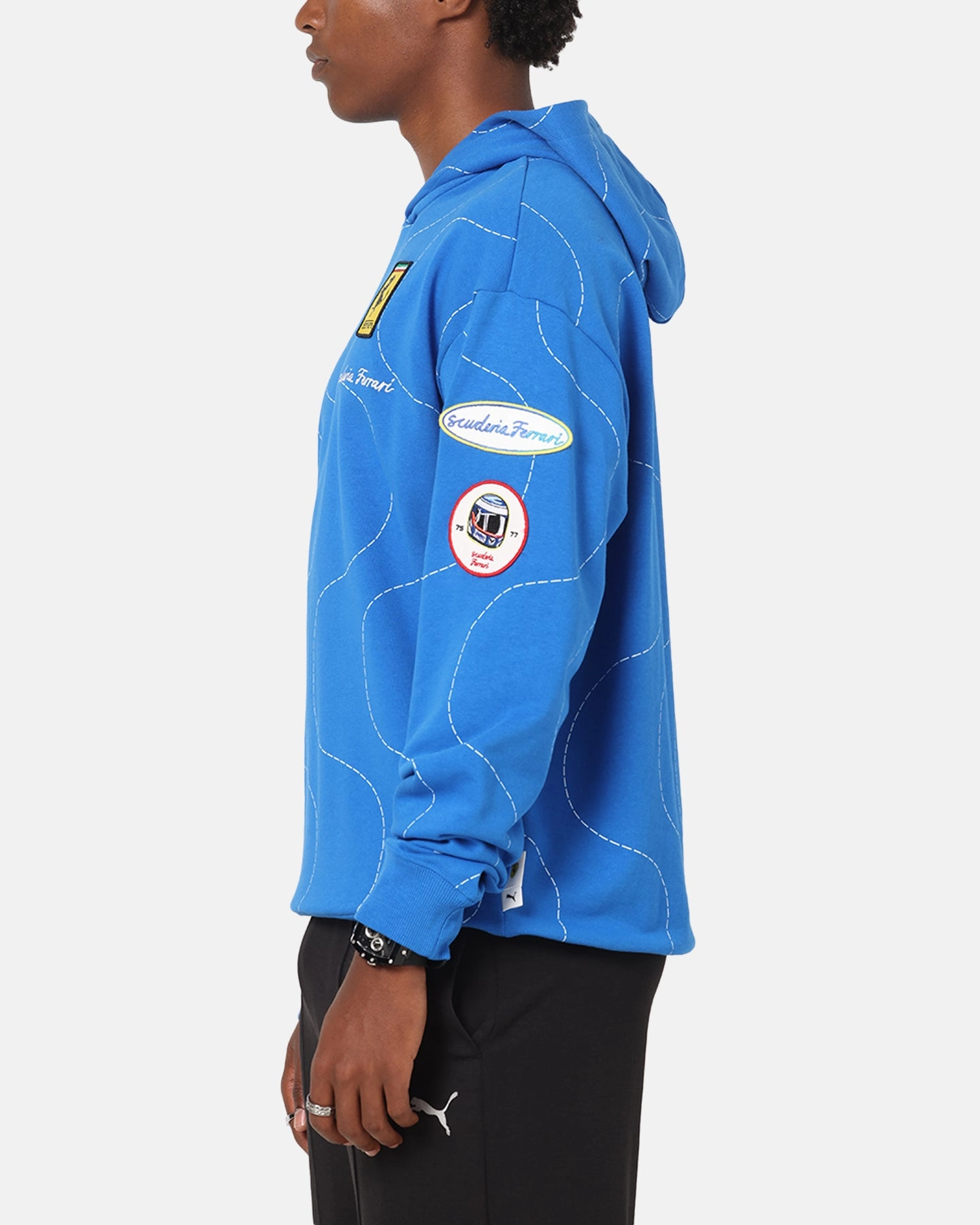 Puma X Scuderia Ferrari Monza Hoodie Steer Blue Anti Pill Fabric Large Size