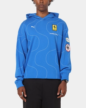 Puma X Scuderia Ferrari Monza Hoodie Steer Blue Stretch Panels