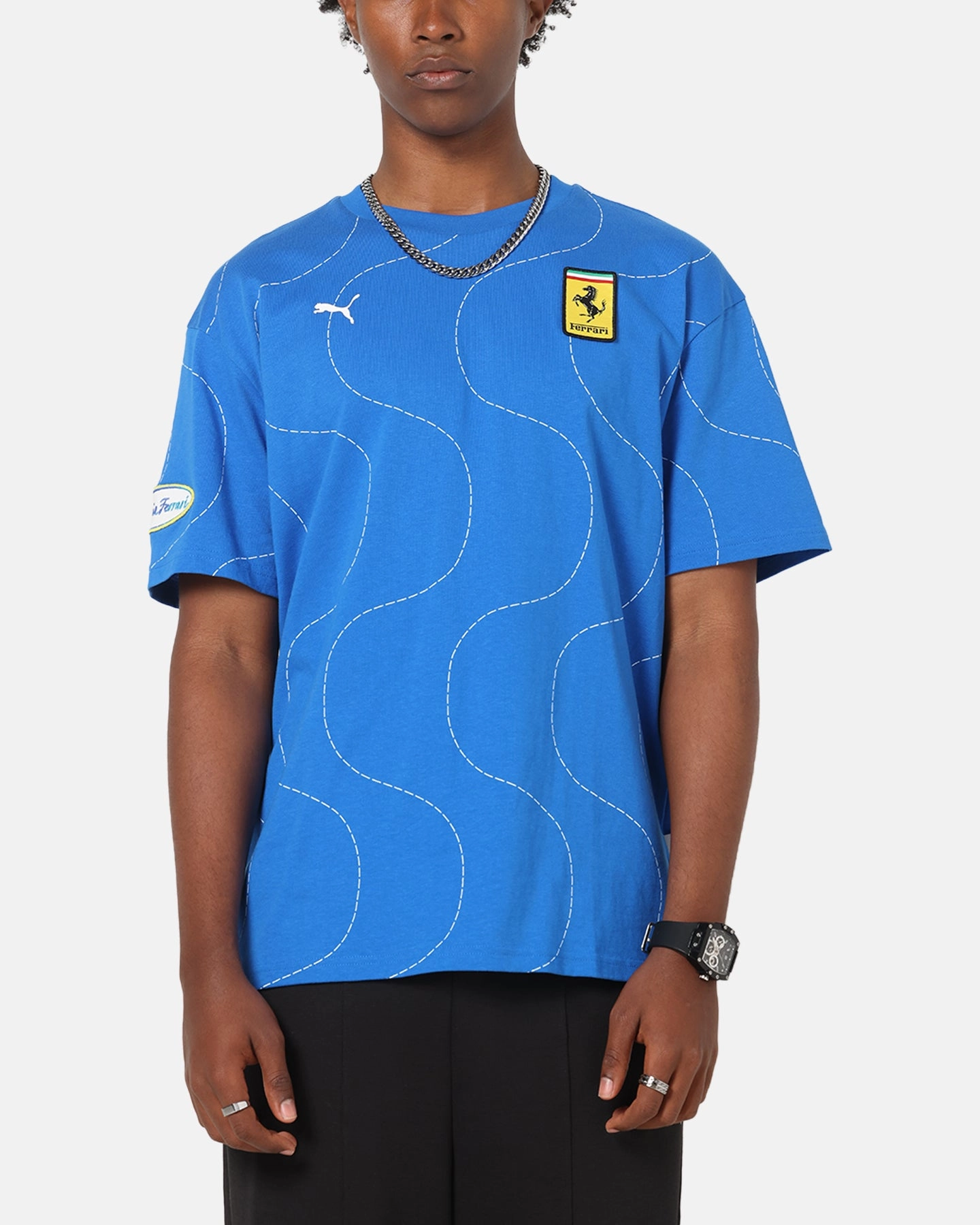 Ethically Sourced Materials Essential Wear Puma X Scuderia Ferrari Monza T-Shirt Steer Blue
