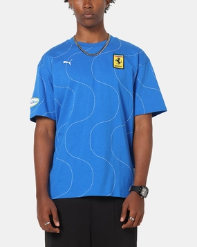 Ethically Sourced Materials Essential Wear Puma X Scuderia Ferrari Monza T-Shirt Steer Blue