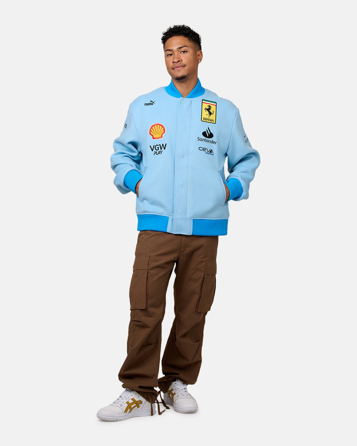 suitable for charity events Puma X Scuderia Ferrari Team Miami Grand Prix Varsity Jacket Lazor Blue