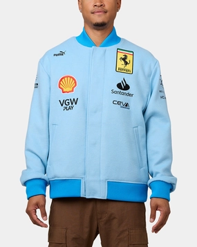suitable for casual gatherings Puma X Scuderia Ferrari Team Miami Grand Prix Varsity Jacket Lazor Blue