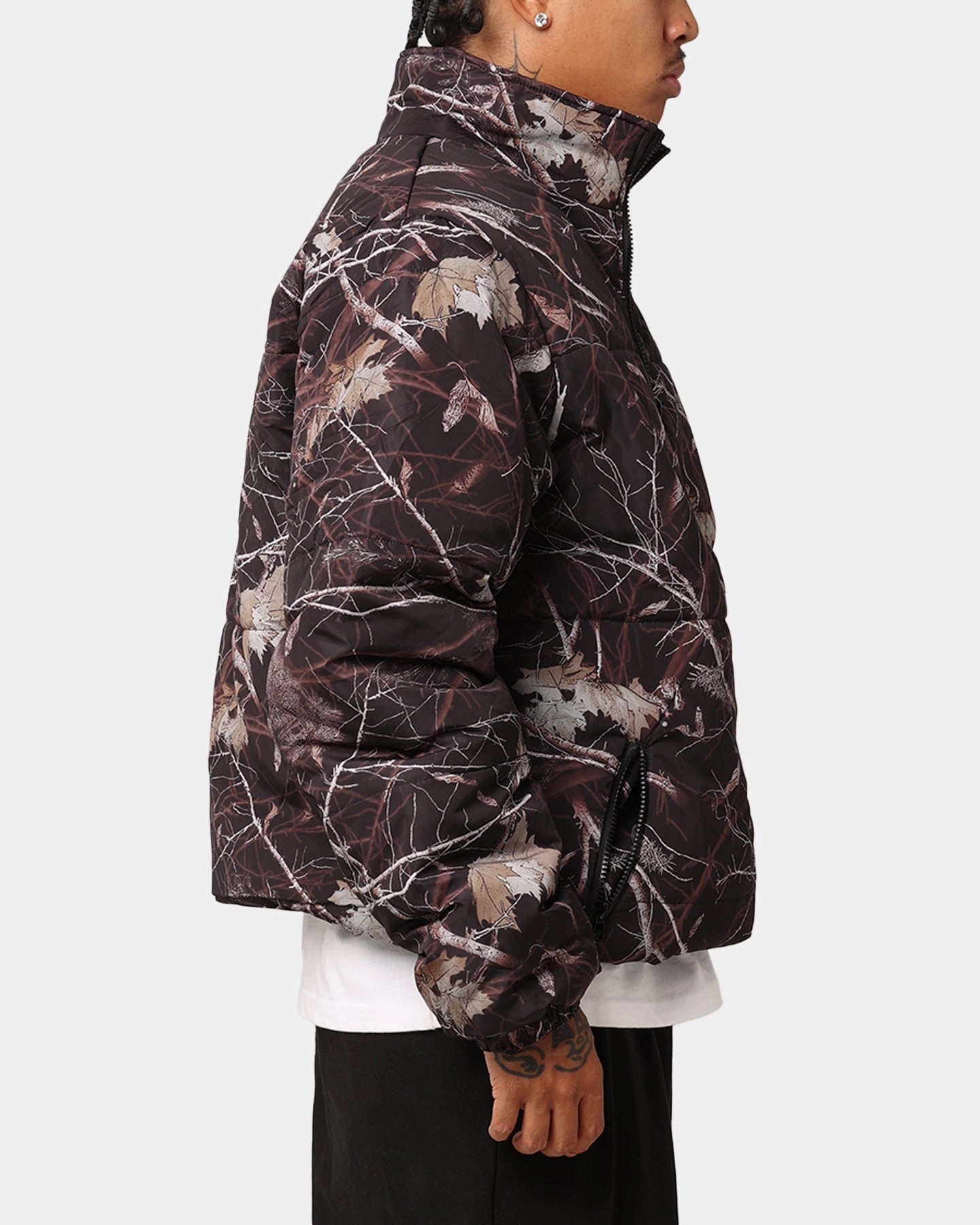 Toothbrush Striped X-Large Wave Dye Puffer Jacket Dark Camo