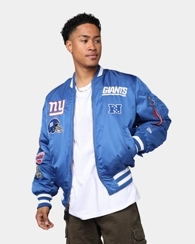 New Era X Alpha Series X NFL New York Giants MA-1 Bomber Jacket Royal/Red Adaptive Climate Control Performance Jacket