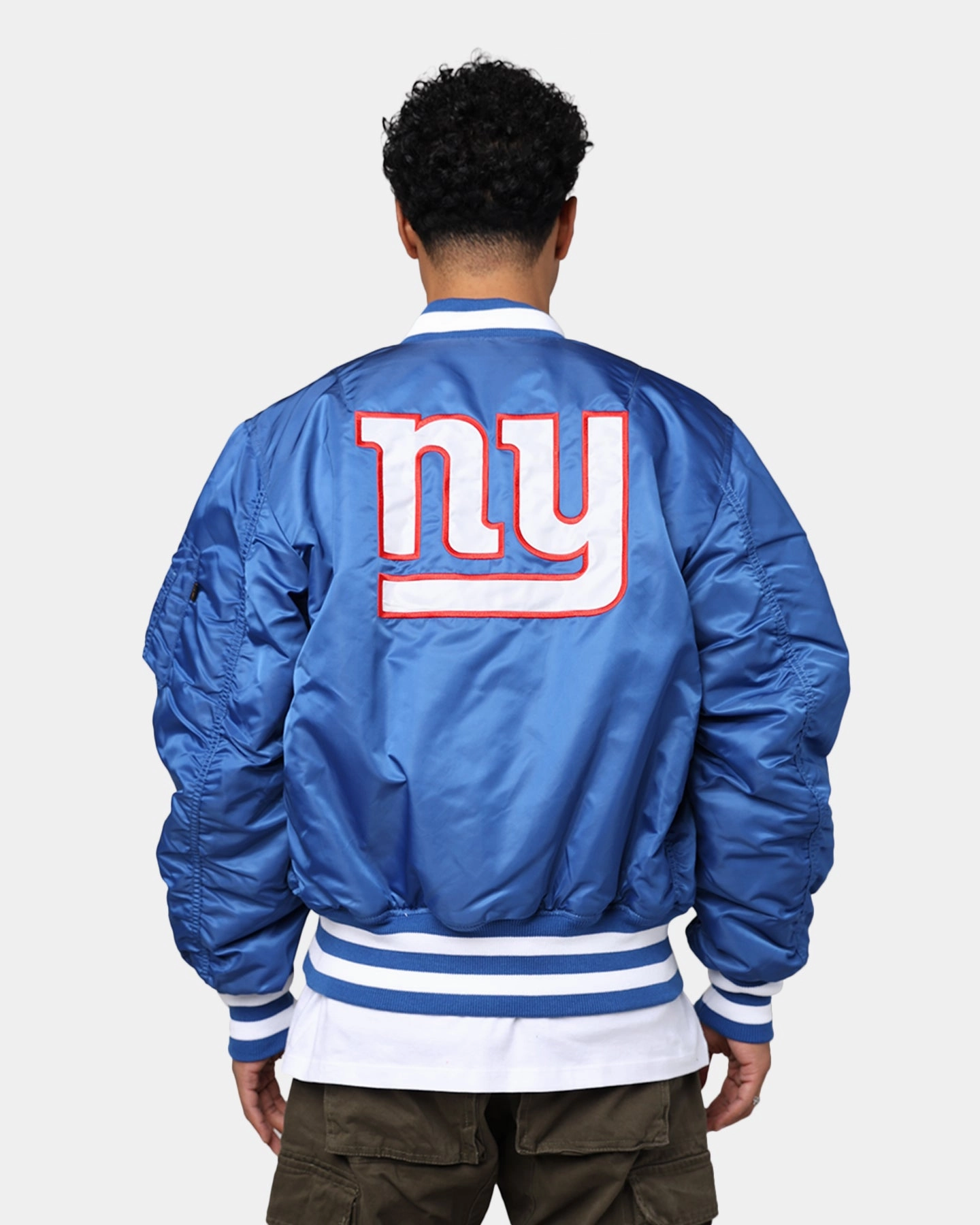 commuting Withstand New Era X Alpha Series X NFL New York Giants MA-1 Bomber Jacket Royal/Red