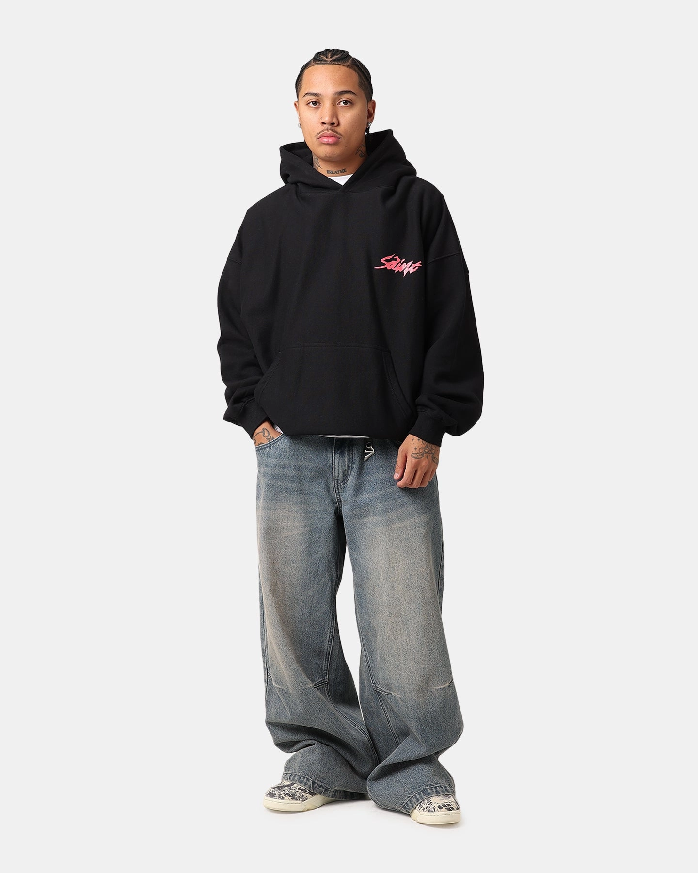 Knee Length Saint Morta Artistry Hoodie Black