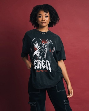 UV protection layer Goat Crew X Attack On Titan Eren Vintage Premium T-Shirt Vintage Black