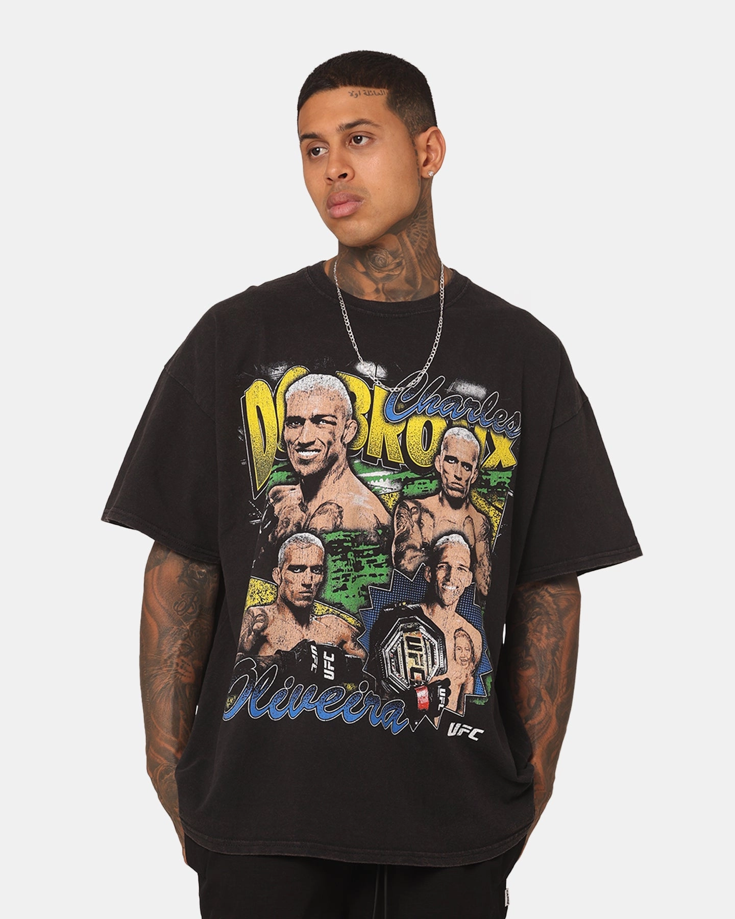 Relaxed Fit Outdoor Adventure UFC By Goat Crew Charles "Do Bronx" Oliveira Charles The Champ Vintage T-Shirt Black Wash
