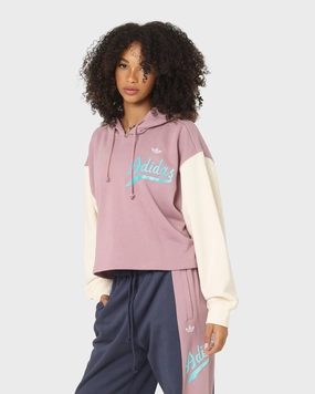 Adidas Women's Modern B-Ball Hoodie Magic Mauve/Wonder White Outdoor Activity Document