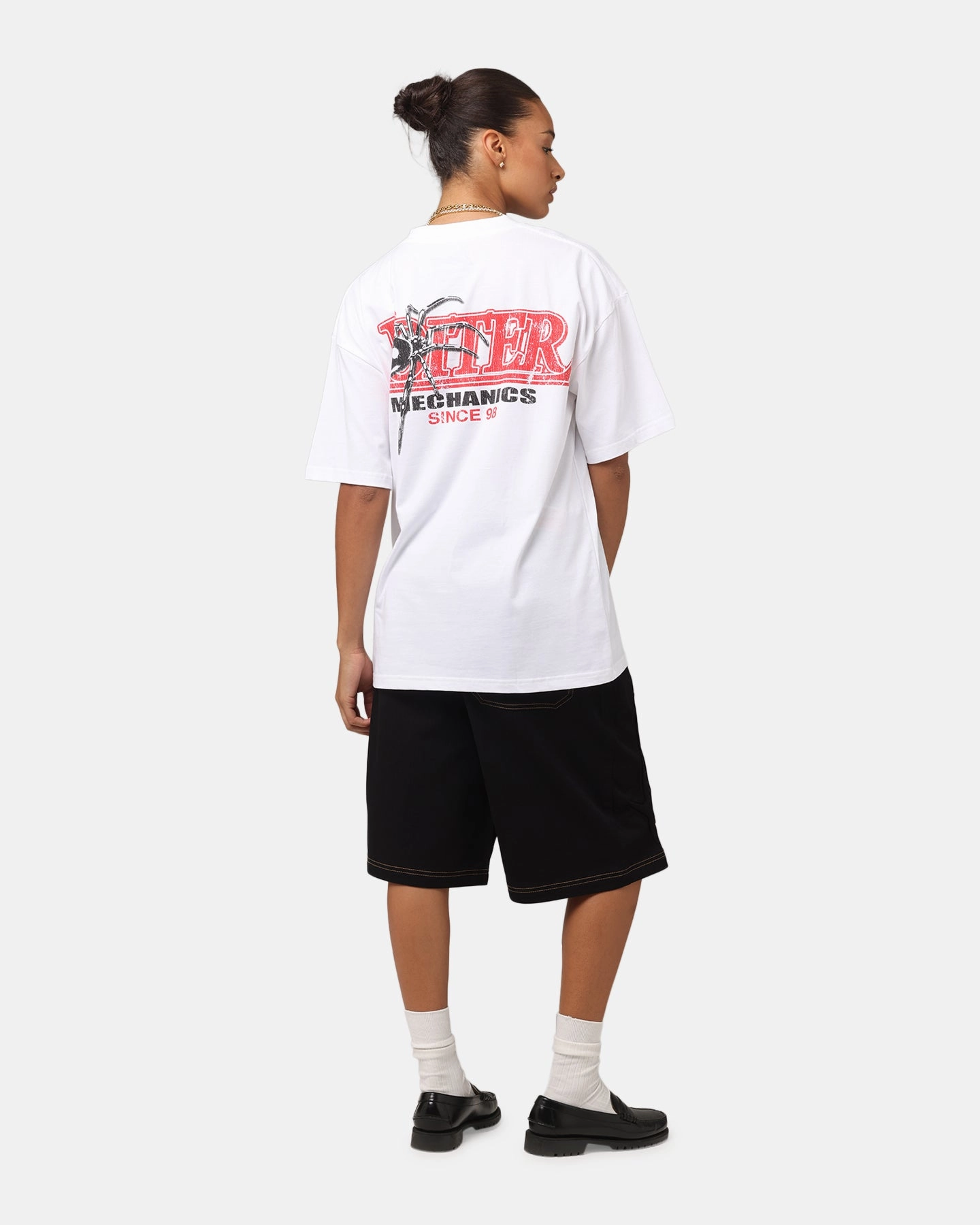 Loiter Mechanic Drop T-Shirt White Soft and Stylish