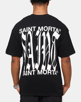 Breathable mesh lining Sporty and Cool Saint Morta Ye Old Drop Shoulder T-Shirt Black