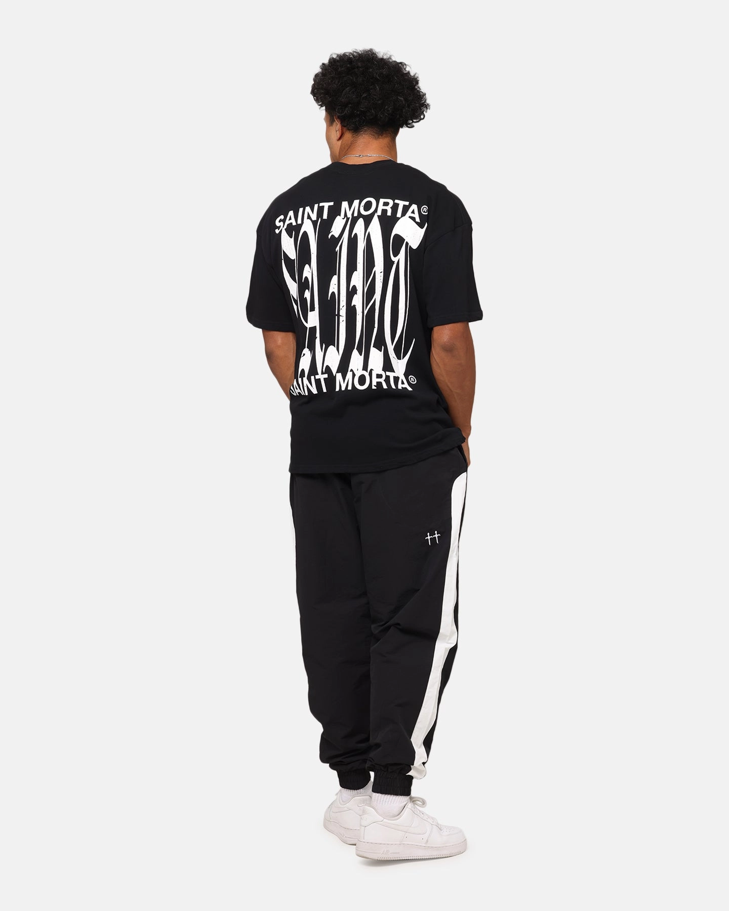 Saint Morta Ye Old Drop Shoulder T-Shirt Black spandex blend EthicalProduction