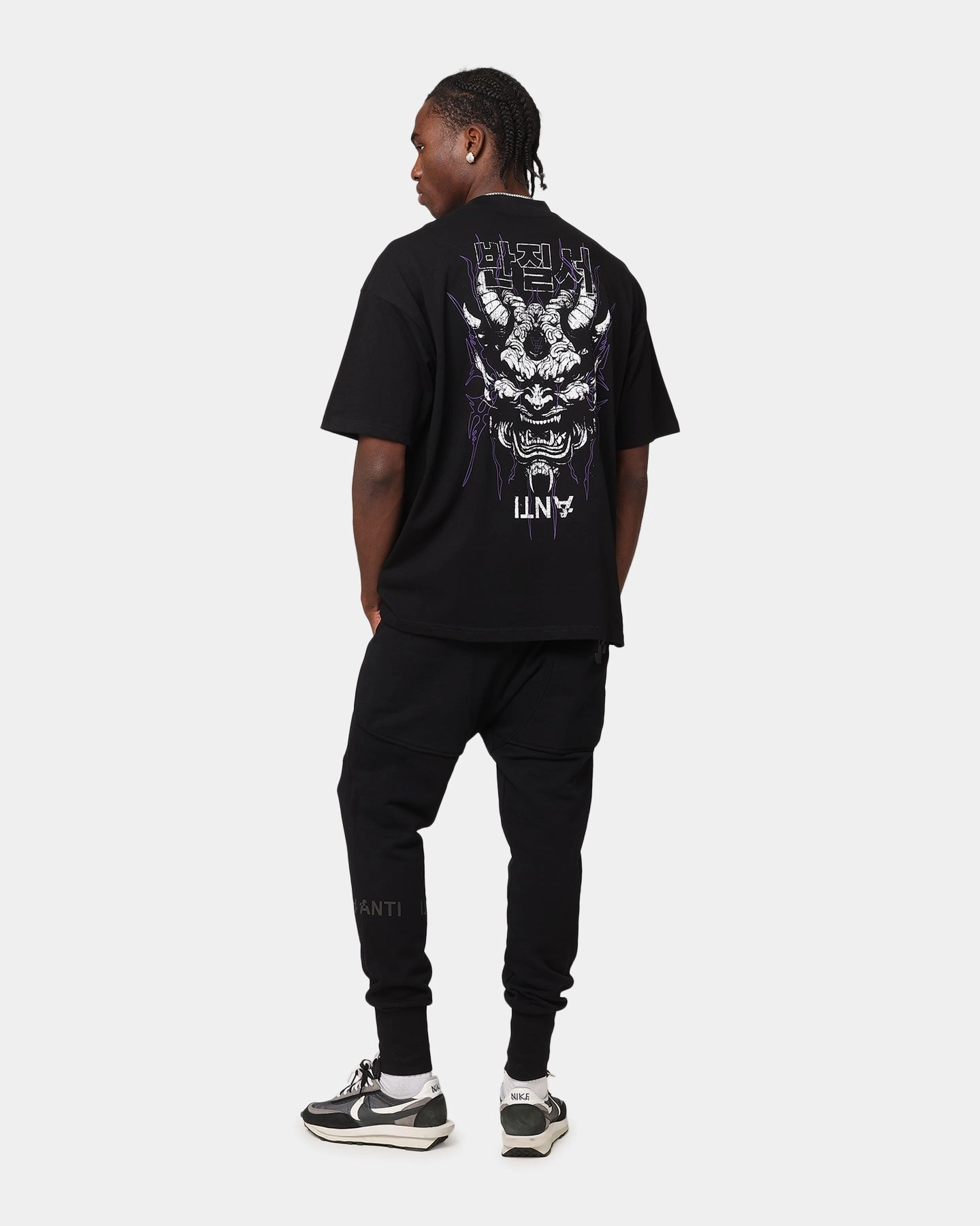 RecycledBlend The Anti Order Agma Mock Neck T-Shirt Black