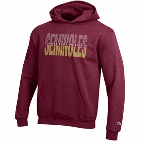 Champion Youth Seminoles/Florida State University Design Hoodie - Garnet No Collar Flexible Shoulder Gussets