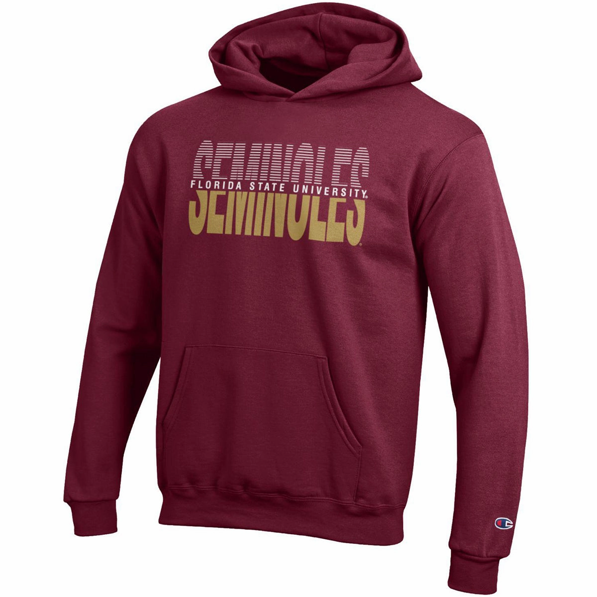 MoistureWickingLining Clean Edge Piece Champion Youth Seminoles/Florida State University Design Hoodie - Garnet