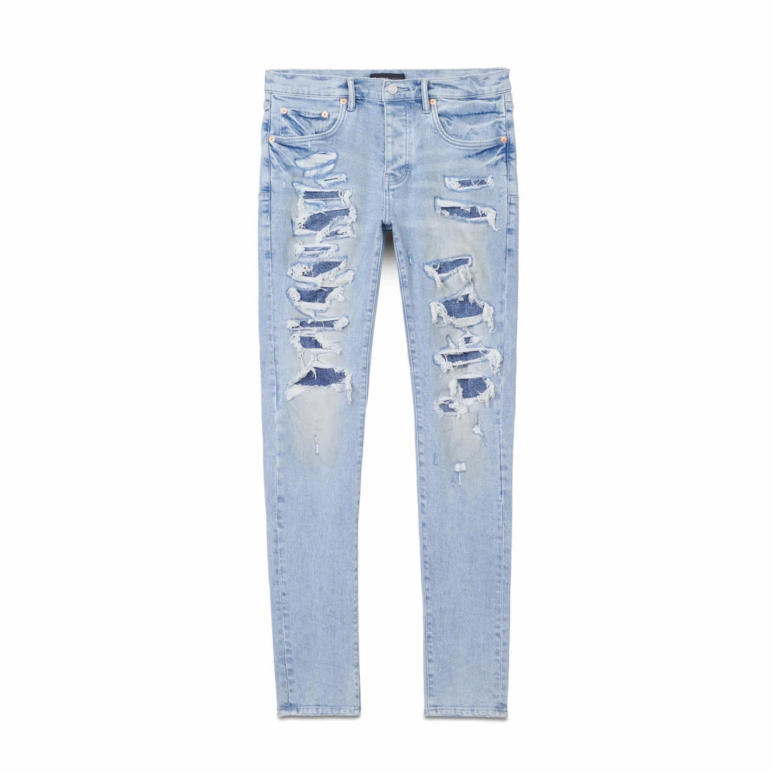 Purple Brand Light Indigo Destroy Repair Polished Look Fashionable Waist