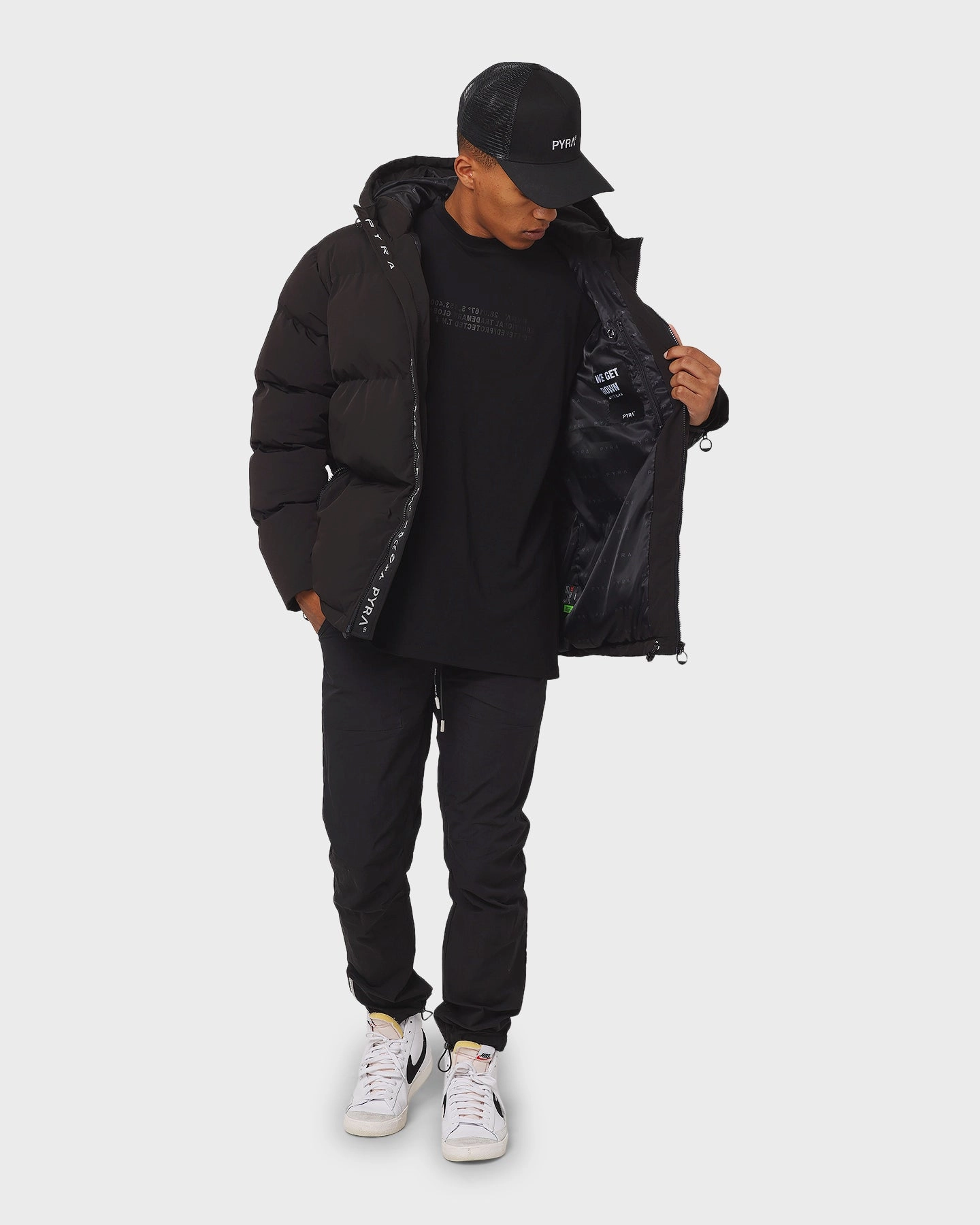 Versatile Wear Listen PYRA Alpine Puffa Jacket Black