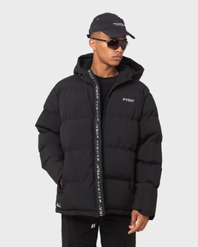 PYRA Alpine Puffa Jacket Black pilots Fleece Lined Interior