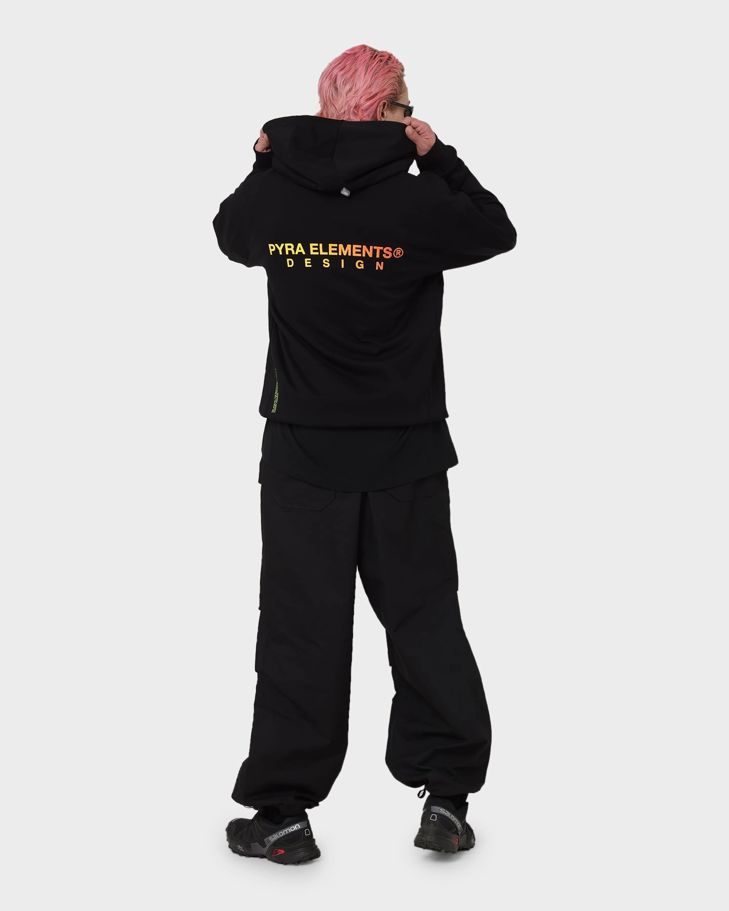 Warning aesthetically pleasing PYRA Design Logo Hoodie Black/Orange