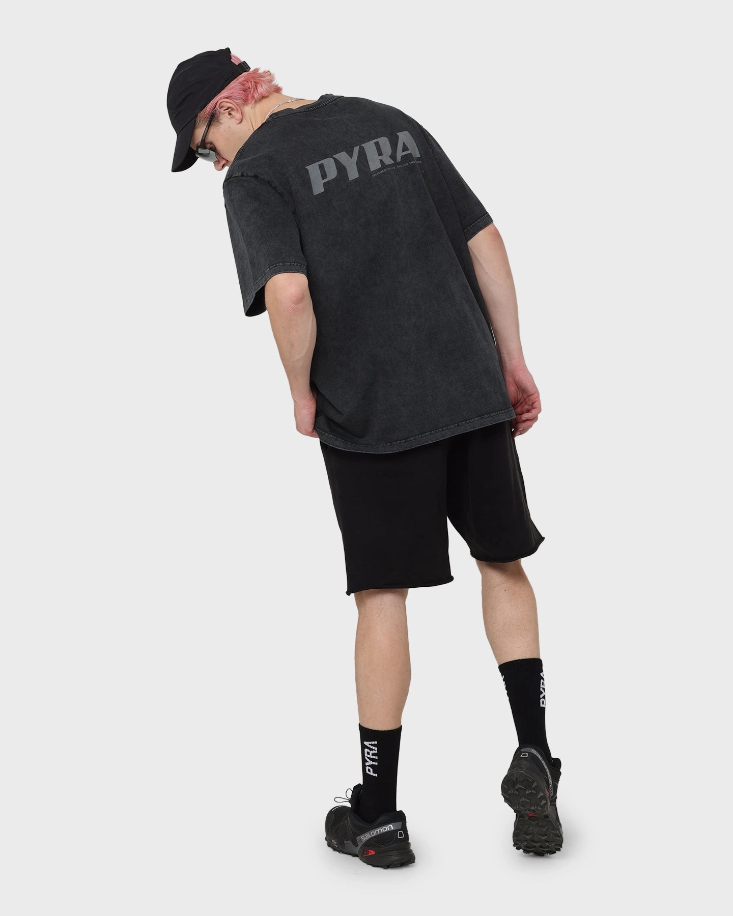 PYRA Elevation Vintage T-Shirt Vintage Black Urban Casual Look Non Restrictive Silhouette
