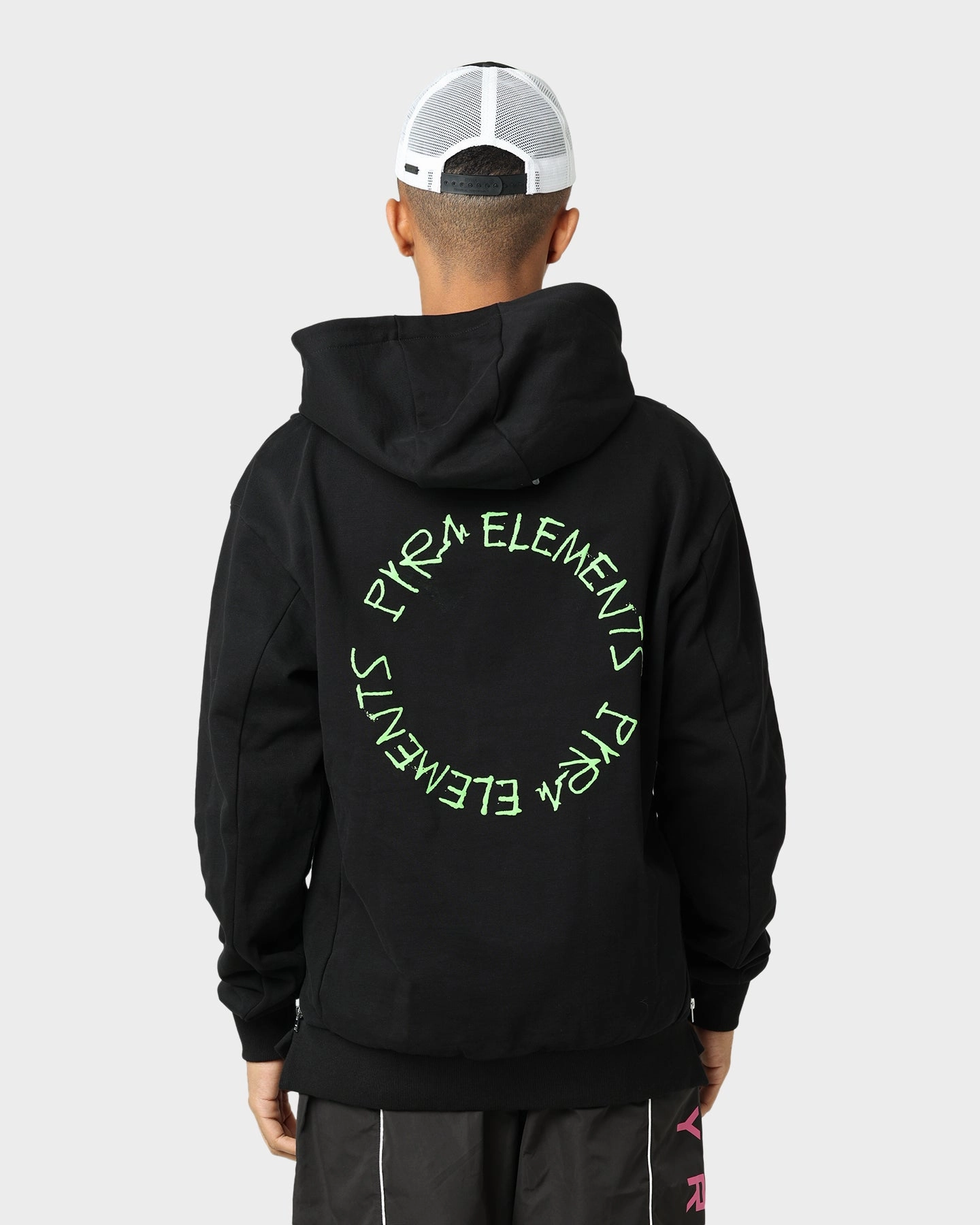 Quilted Construction Pyra Engineer Hoodie Black/Green