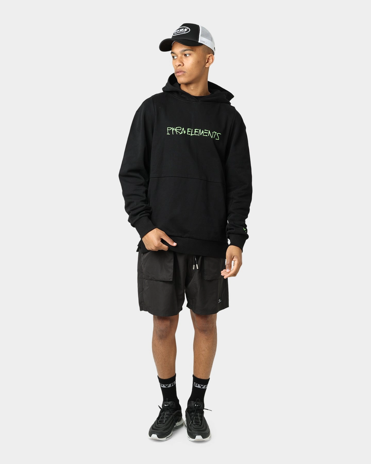 Pyra Engineer Hoodie Black/Green popular in America professional