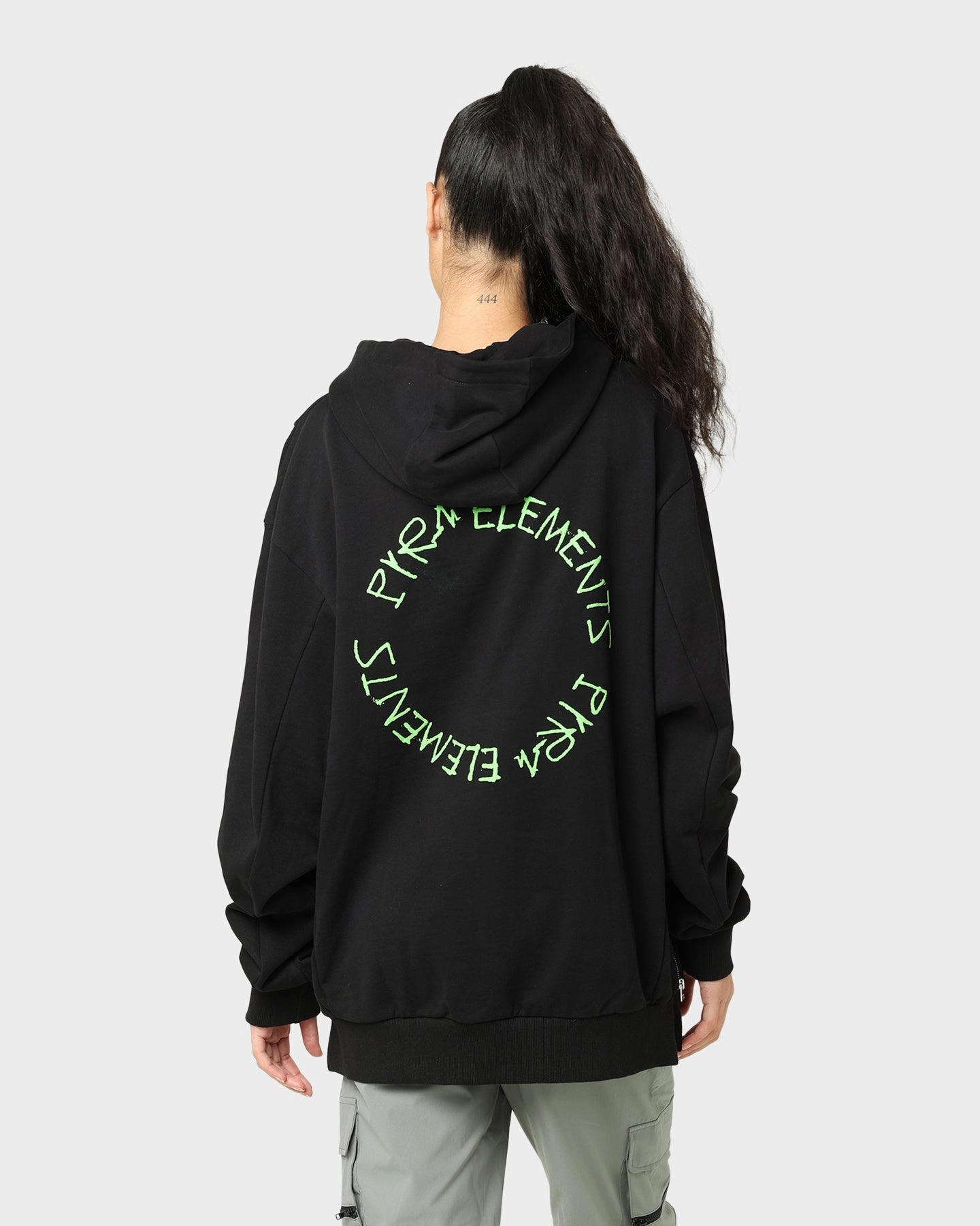 Pyra Engineer Hoodie Black/Green Secure Storage Compartments