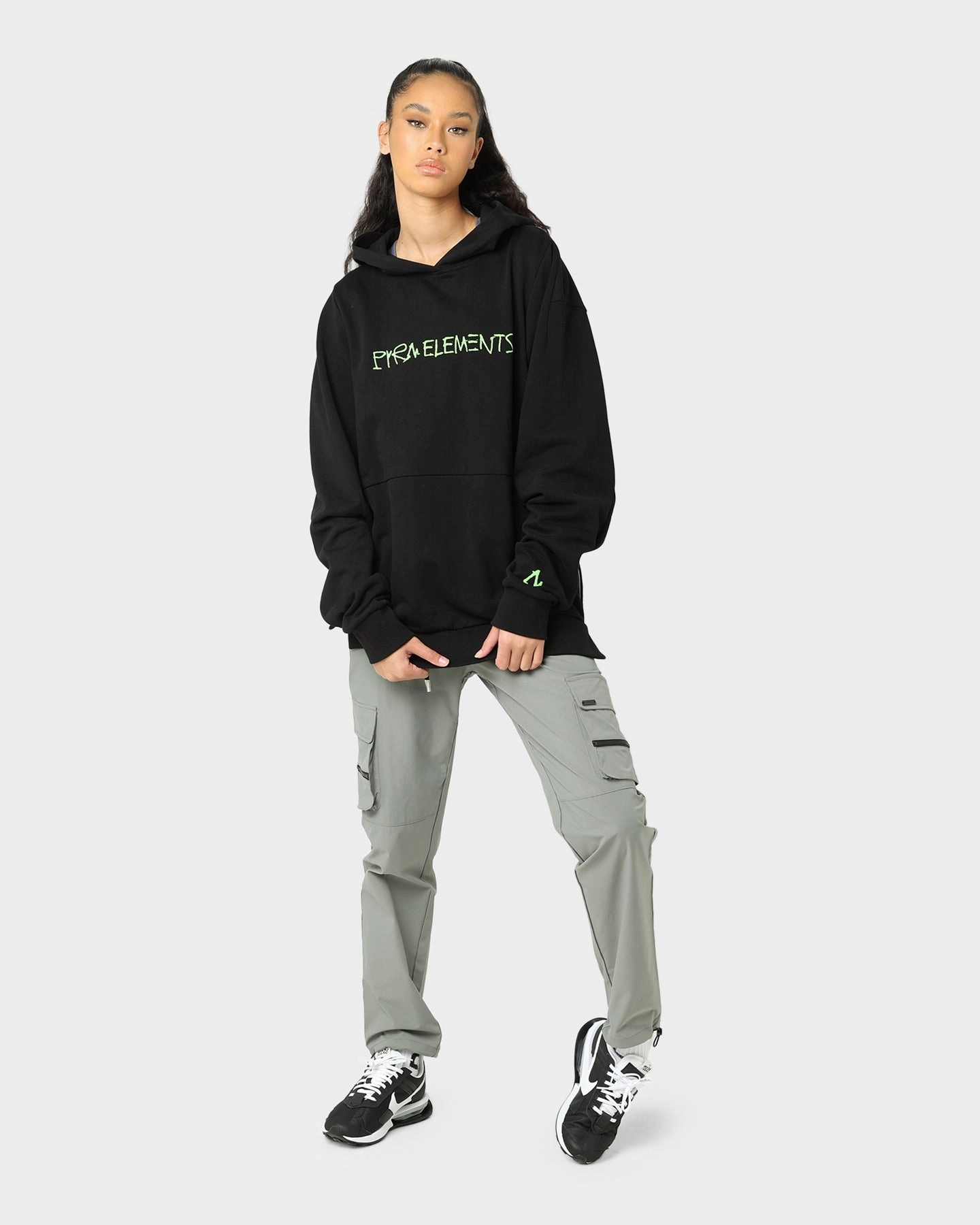 Flex Stretch Material Pyra Engineer Hoodie Black/Green