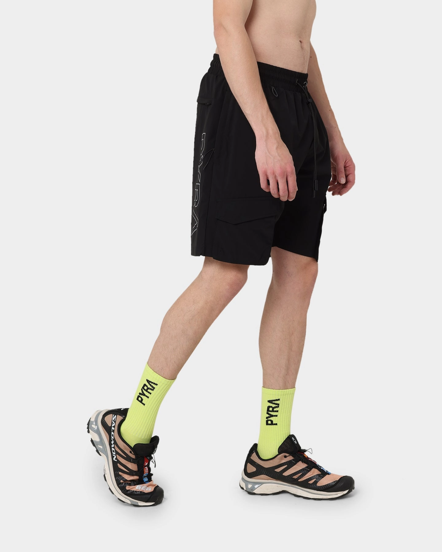 Beach Vibes Unisex Design PYRA Flex Cargo Shorts Black