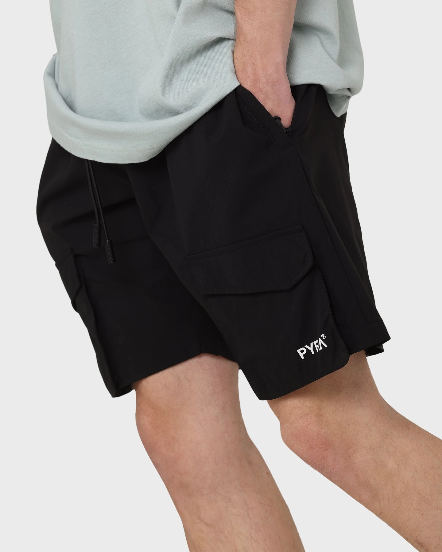 Vented Hem Details Everyday Comfort PYRA Flex Cargo Shorts Black