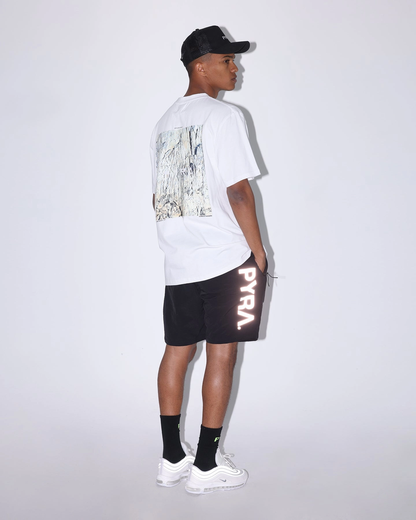 PYRA Future Nylon Shorts Black Airy Design Street Ready