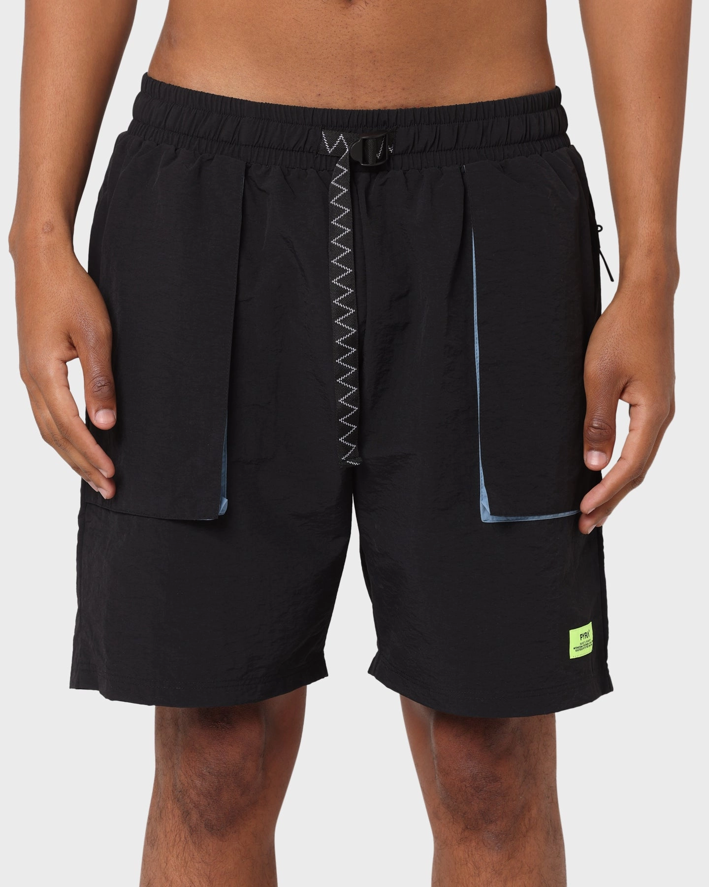 Performance Wear Chic Design PYRA Future Nylon Shorts Black
