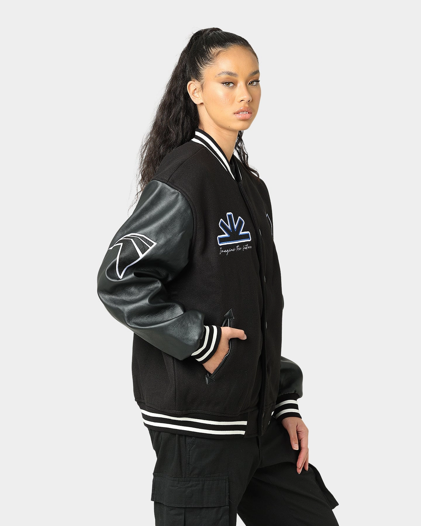 Budget Pyra Imagine Varsity Jacket Black/Blue