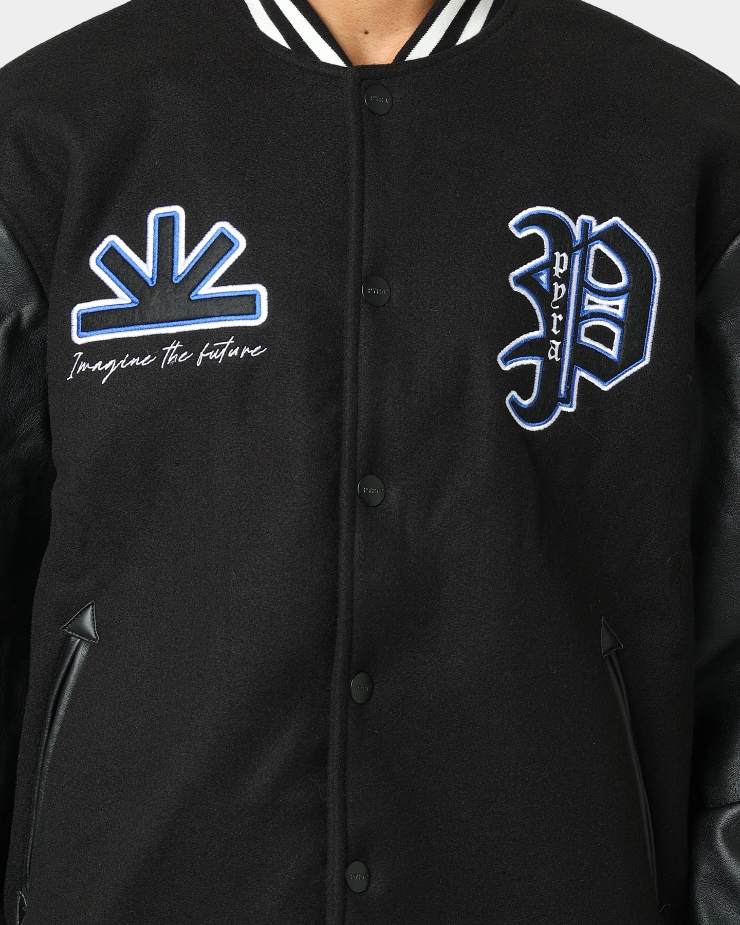 Grade Suede Pyra Imagine Varsity Jacket Black/Blue
