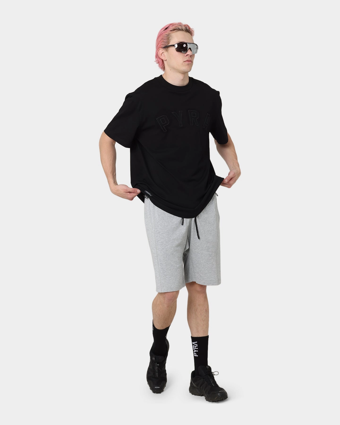 PYRA Minds Jersey Shorts Grey Marle skateboarding outfit Anti Odor Treatment