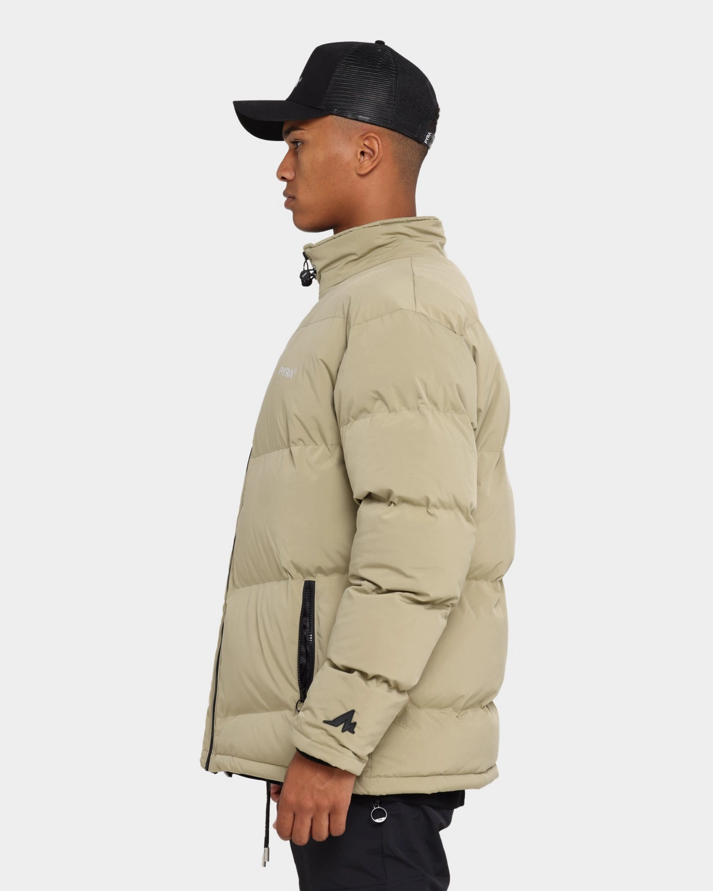 PYRA Padded Puffa Jacket Olive Minimalist