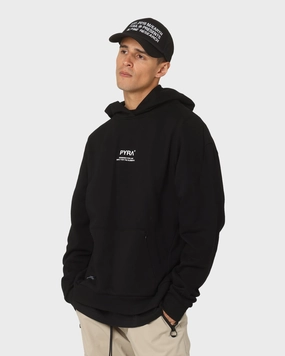 Double Layer Design Office Comfort PYRA Repetition Hoodie Black