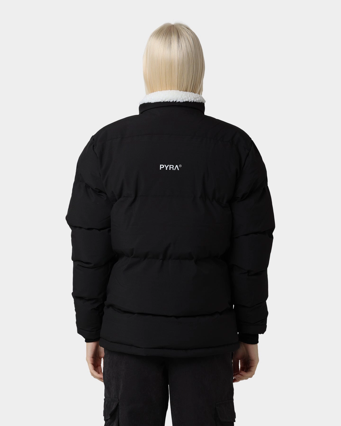 Sports Jacket PYRA Sherpa Puffa Jacket Black/White