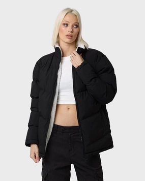 PYRA Sherpa Puffa Jacket Black/White Non Restrictive Fit