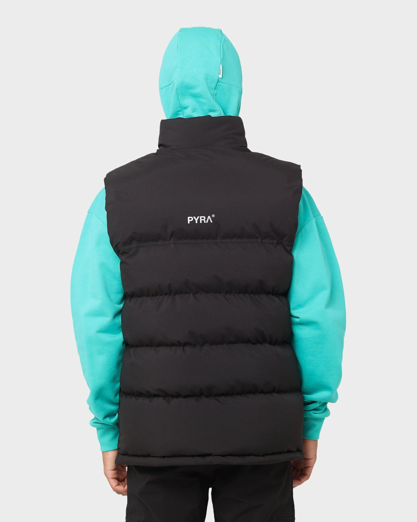 PYRA Sleeveless Puffa Vest Black Score slim fit