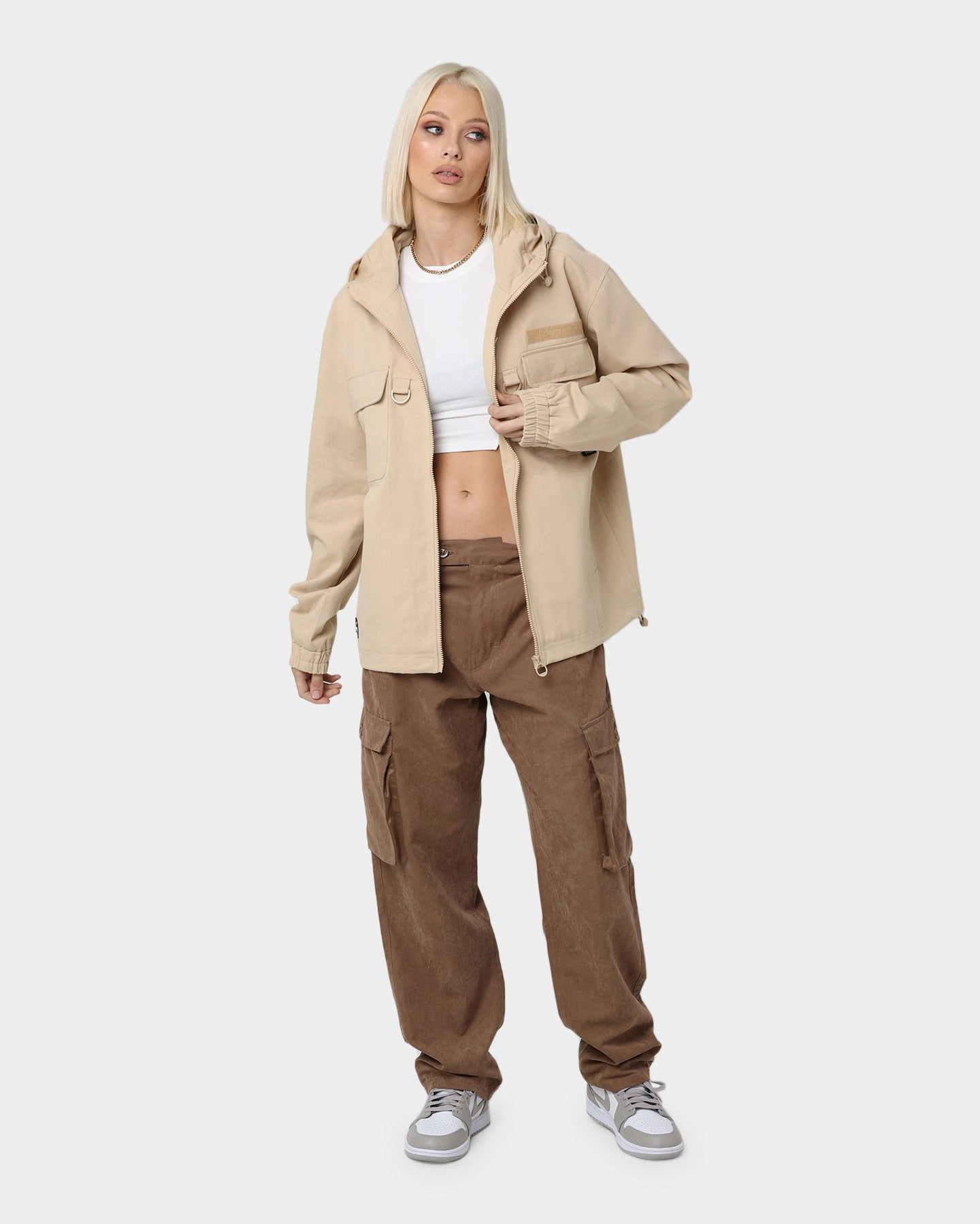 PYRA Soho Cargo Jacket Natural Portray tall size