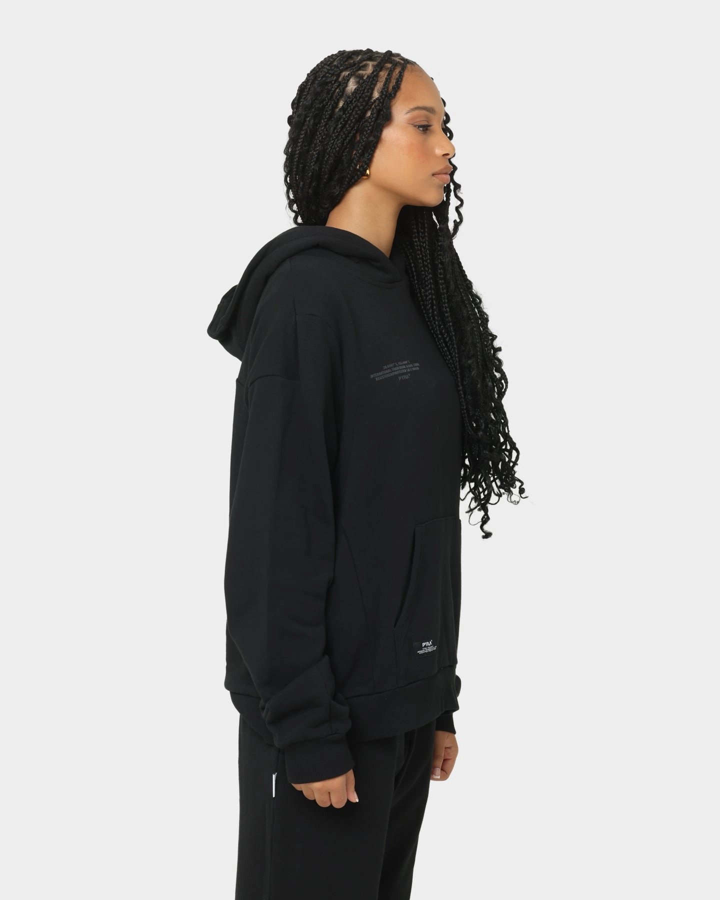 Tradition Grid Fleece Lining PYRA Women's TM Standard Hoodie Black