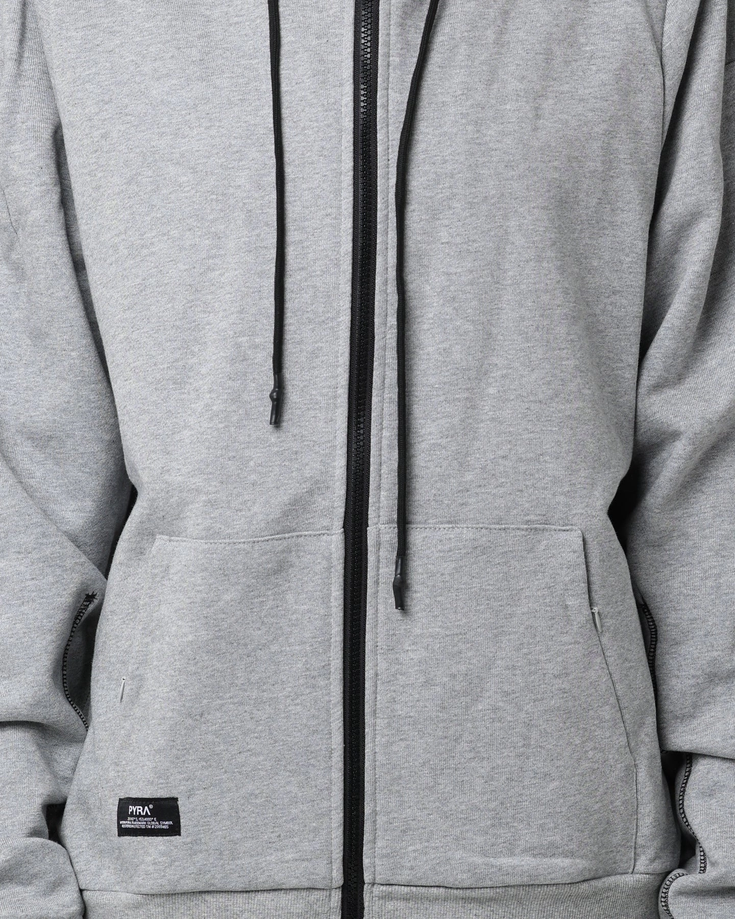 PYRA Zip Through Hoodie Grey Marle Eco-Friendly Fabric
