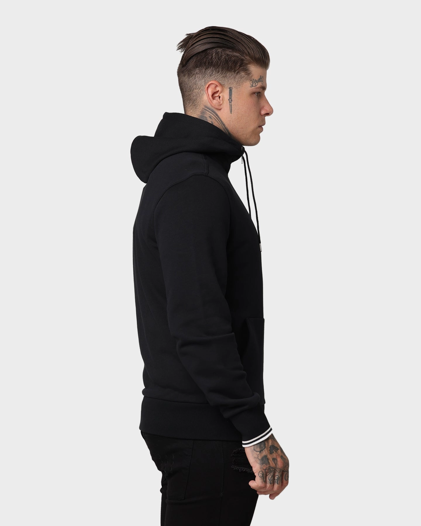 Fred Perry Hooded Zip Through Sweatshirt Black Example