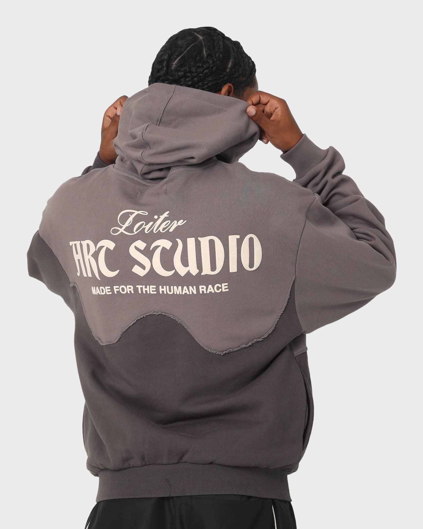 Loiter Palette Hoodie Grey Rugged Layering Lip-gloss