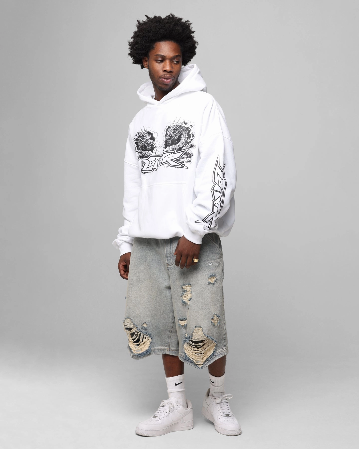 Loiter Draco Born Hoodie White packable