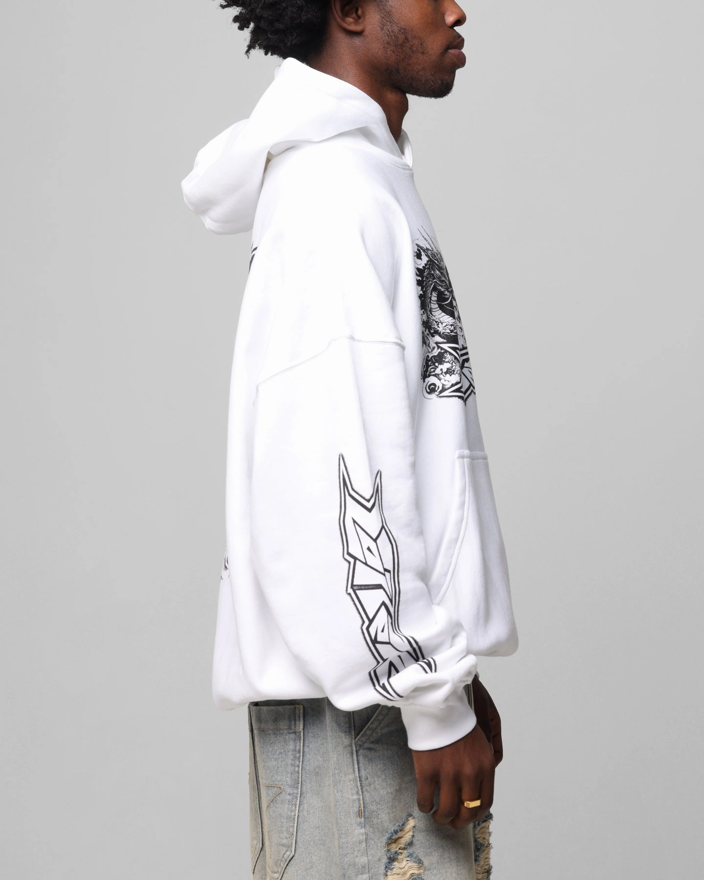 Loiter Draco Born Hoodie White NonBulkyFit