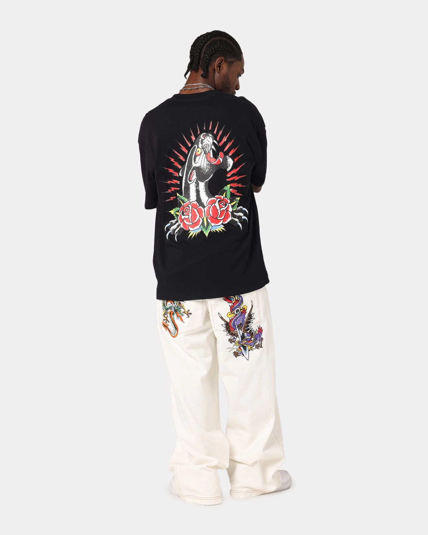 Ed Hardy Panther Ray T-Shirt Black Ergonomic Cut Comfortable And Trendy