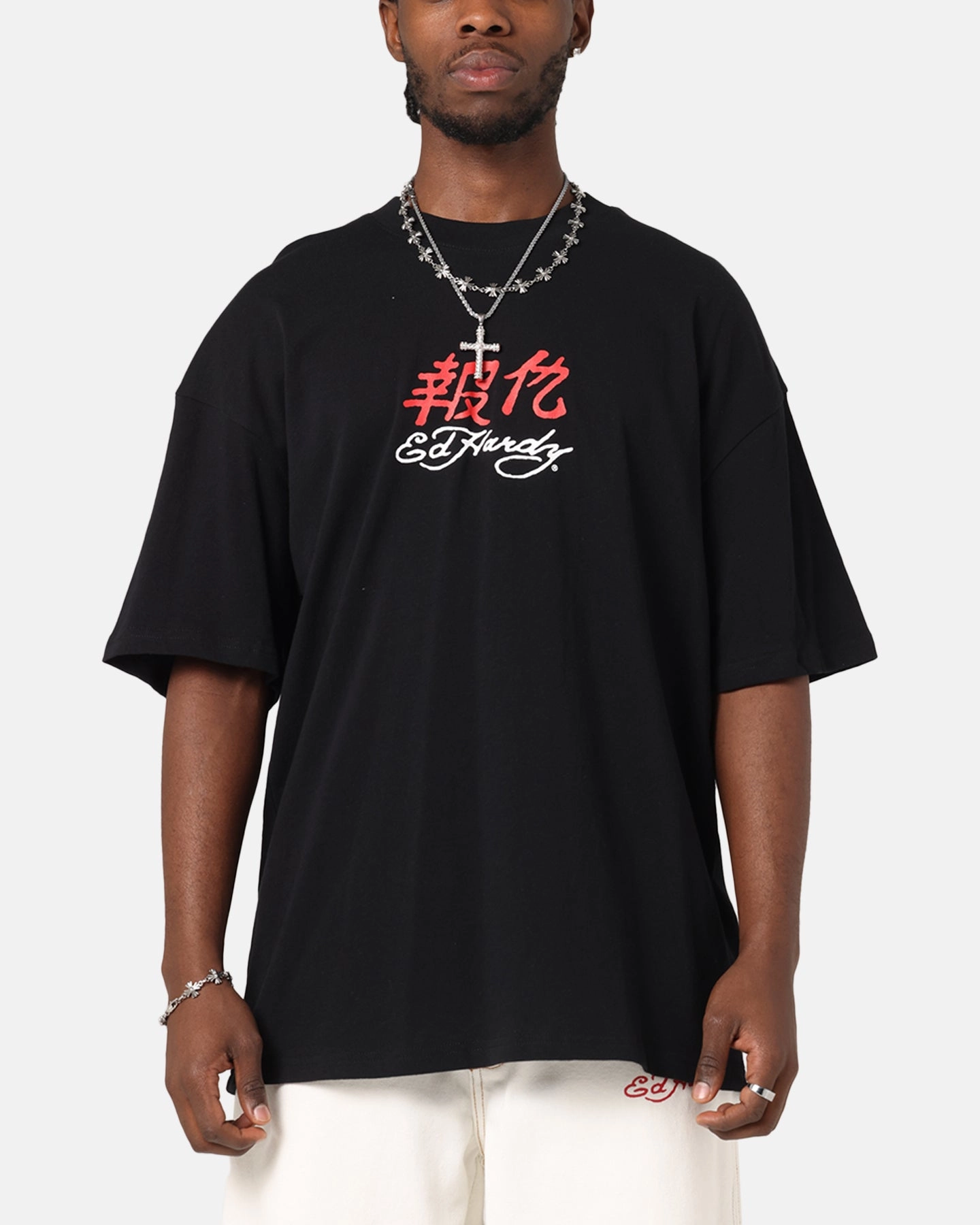 Premium Material Breathable Fit Ed Hardy Panther Ray T-Shirt Black